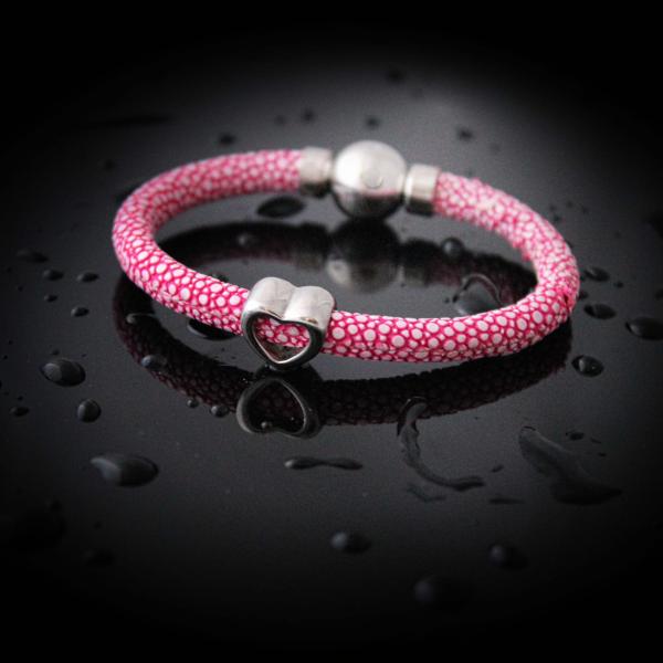 Pink Stingray Heart Of Steel Bracelet
