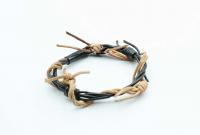 Barbed Wire Dual Twist Leather Bracelet