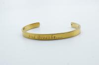 Gold Stainless Steel Cuff Bangle  With Your Chosen EWE Mantra