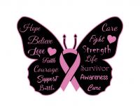 Butterfly Pink Ribbon Cancer Awareness Pin Badge