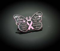 Butterfly Pink Ribbon Cancer Awareness Pin Badge