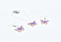 Colourful Butterfly Earrings & Necklace