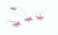 Colourful Butterfly Earrings & Necklace