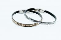 Carpe Diem Genuine Metallic Leather Bracelet