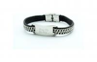 Double Chain Leather Inspirational Mantra Bracelet