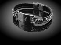 Double Chain Leather Inspirational Mantra Bracelet