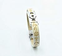 Flower Bracelet On Dandelion Stamped Leather