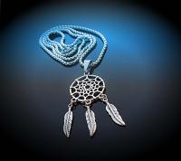 Dream Catcher Pendant Necklace - Stainless Steel