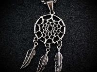 Dream Catcher Pendant Necklace - Stainless Steel