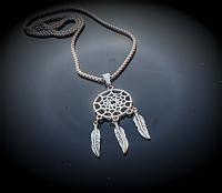 Dream Catcher Pendant Necklace - Stainless Steel