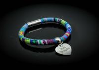 Ethnic Dangle Charm Inspirational Bracelet - "Just Breathe"