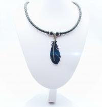 Feather Leather Choker