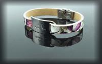 Inspirational Bracelet - Flower Leather & Steel Customised.