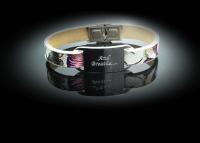 Inspirational Bracelet - Flower Leather & Steel Customised.