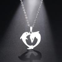 Playing Dolphins Necklace Stainless Steel