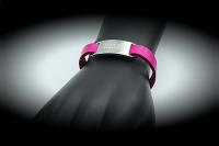 Hot Pink Inspirational Leather Bracelet Customised.