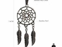 Dream Catcher Pendant Necklace - Stainless Steel