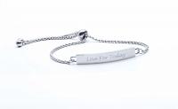 Live For Today Adjustable Bracelet In Stainless Steel