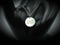 Inspirational Round Tag Mantra Necklace