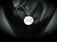 Inspirational Round Tag Mantra Necklace 