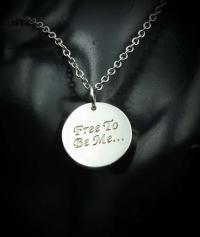 Inspirational Round Tag Mantra Necklace 