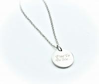 Inspirational Round Tag Mantra Necklace