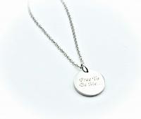 Inspirational Round Tag Mantra Necklace 