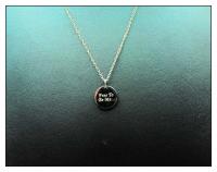 Inspirational Round Tag Mantra Necklace 