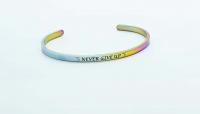 Inspirational Unisex Bangle - Never Give Up