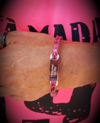 Pink Snakeskin Inspirational Bracelet