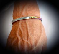 Inspirational Unisex Bangle - Never Give Up