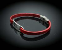 Inspirational Red Leather Bracelet - Genuine Leather Customised