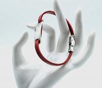 Inspirational Red Leather Bracelet - Genuine Leather Customised