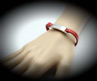 Inspirational Red Leather Bracelet - Genuine Leather Customised