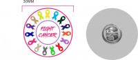 Cancer Awareness Pin Badge Stainless Steel