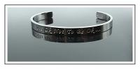 Silver Stainless Steel Cuff Bangle With Your Chosen EWE Mantra