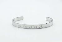 Silver Stainless Steel Cuff Bangle With Your Chosen EWE Mantra