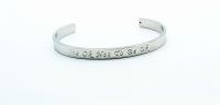 Silver Stainless Steel Cuff Bangle  With Your Chosen EWE Mantra