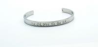 Silver Stainless Steel Cuff Bangle  With Your Chosen EWE Mantra