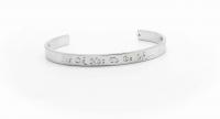 Silver Stainless Steel Cuff Bangle  With Your Chosen EWE Mantra