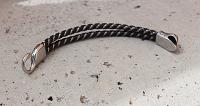 Snake Head Steel Wire Unisex Braided Leather Bracelet.