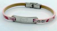 Inspirational Bracelet - Spring Flower Leather & Steel Customised.