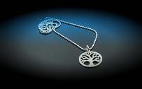 Tree Of Life Filigree Stainless Steel Pendant Ball Chain