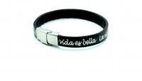 La Vida Es Bella  (Life is Beautiful) Leather Bracelet