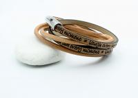 Wrap Around Double Layer Leather Inspirational Bracelet