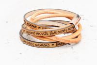 Wrap Around Double Layer Leather Inspirational Bracelet