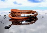 Wrap Around Double Layer Leather Inspirational Bracelet