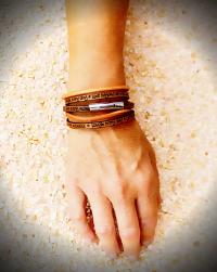 Wrap Around Double Layer Leather Inspirational Bracelet