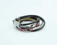 Wrap Around Double Leather Inspirational Bracelet - Customisable