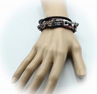 Wrap Around Double Leather Inspirational Bracelet - Customisable